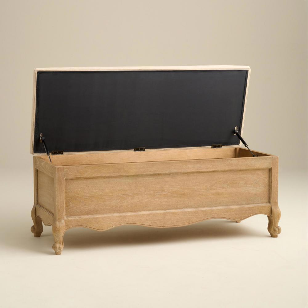 Sienna Beau Linen Ottoman Storage Bench